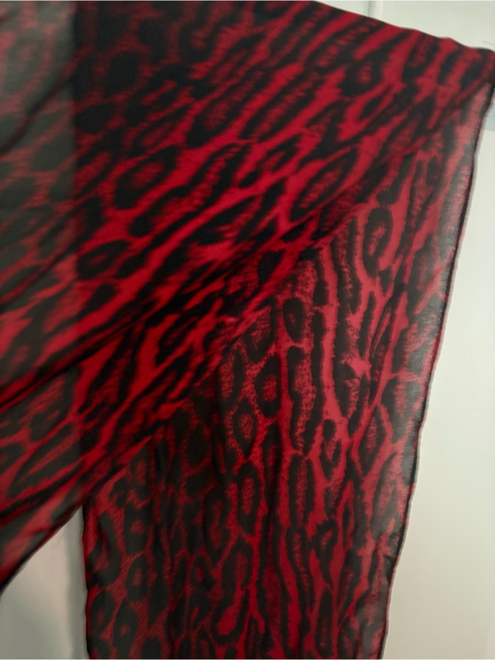Red Animal Print long scarf new